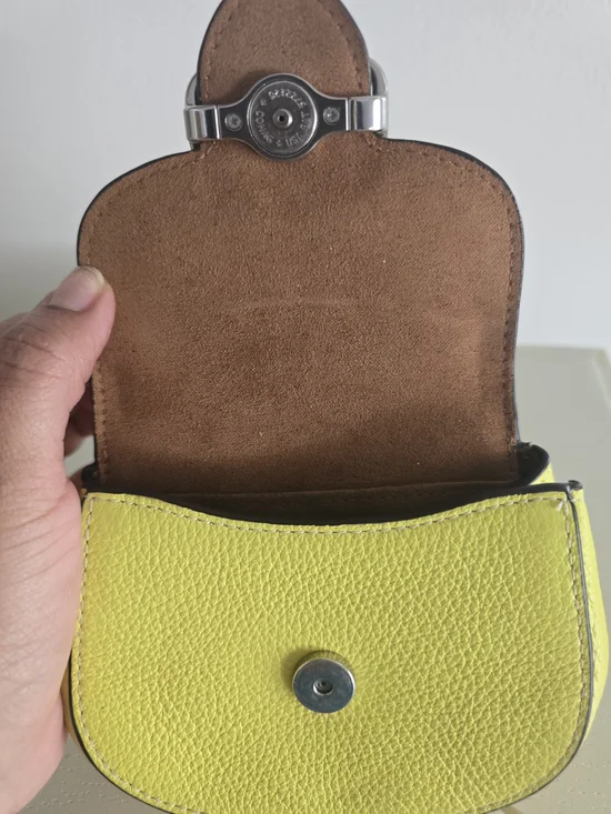 Coach Morgan Card Case on a Chain -  "Bright Yellow" or "Citrine" - Picture 4 of 11